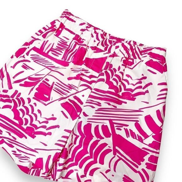 MSGM Summer Brushed Motif Elastic Waist Short Pink White Shorts Women’s Size 42 - Picture 5 of 12